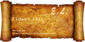 Eichert Lili névjegykártya